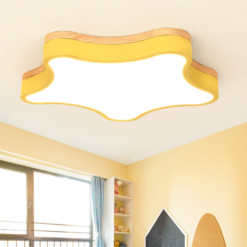 Contemporary Star-Shaped Flush Mount Acrylic Ceiling Light Fixture Yellow / 16.5 Warm