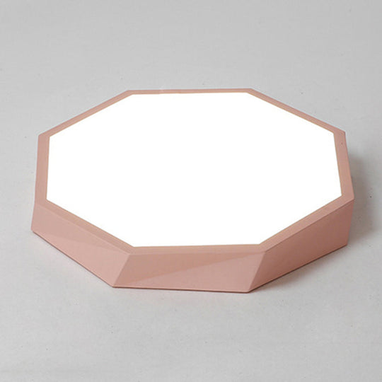 Contemporary Acrylic Flush Mount Ceiling Light For Bedroom - Faceted Chandelier Pink / 16.5