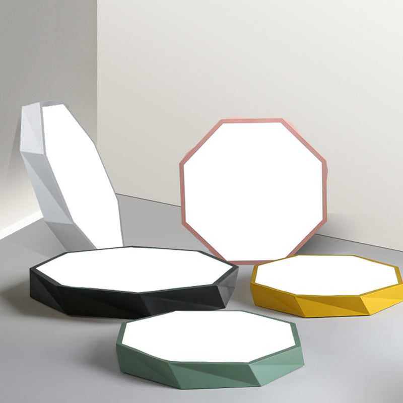 Contemporary Acrylic Flush Mount Ceiling Light For Bedroom - Faceted Chandelier