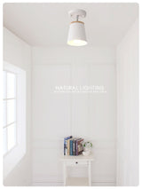 Macaron Metal Ceiling Mount Chandelier - 1-Light Semi Flush For Bedroom