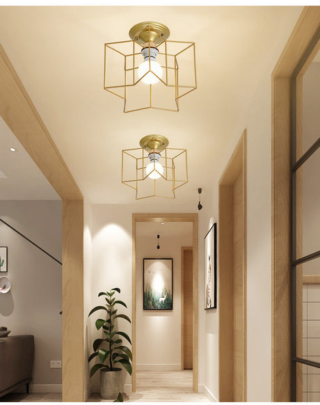 Semi Flush Industrial Metal Chandelier For Bedroom - Stylish Ceiling Mount Lighting