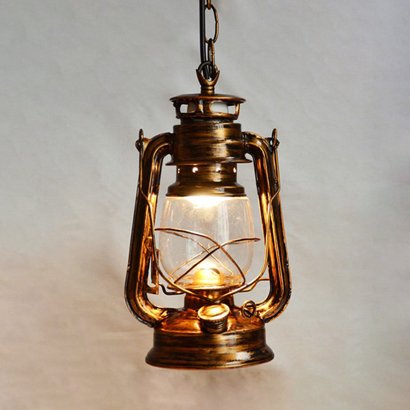Nautical Clear Glass Oil Lamp Pendant Light For Dining Room