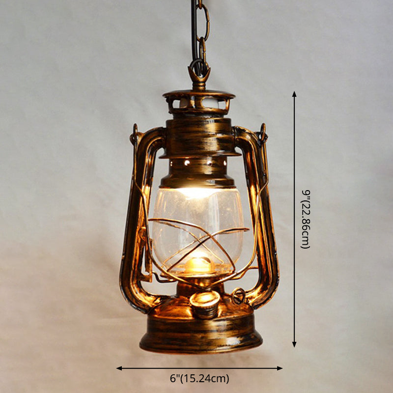 Nautical Clear Glass Oil Lamp Pendant Light For Dining Room