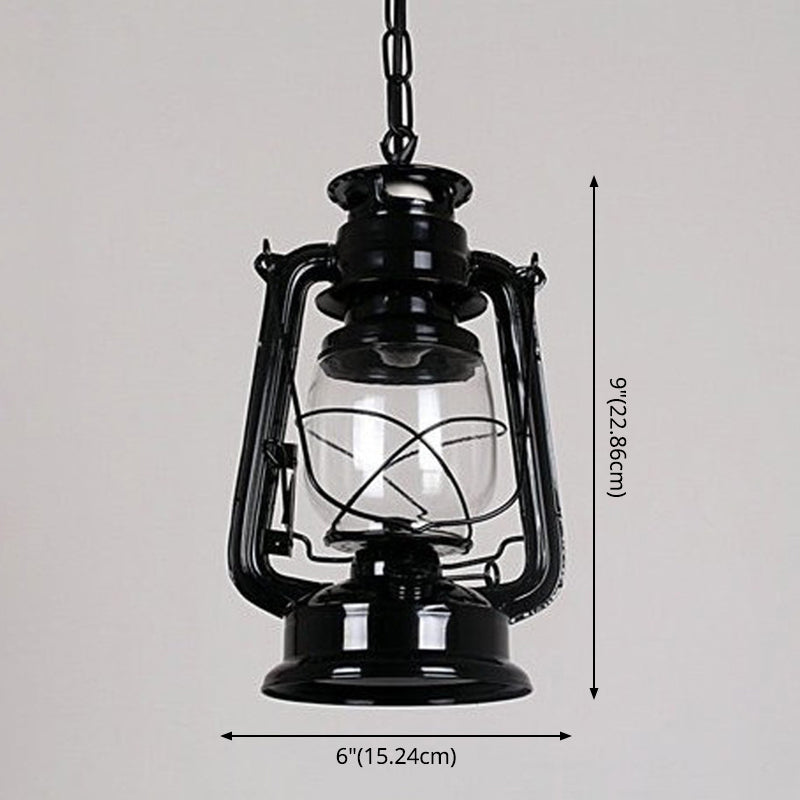Nautical Clear Glass Oil Lamp Pendant Light For Dining Room