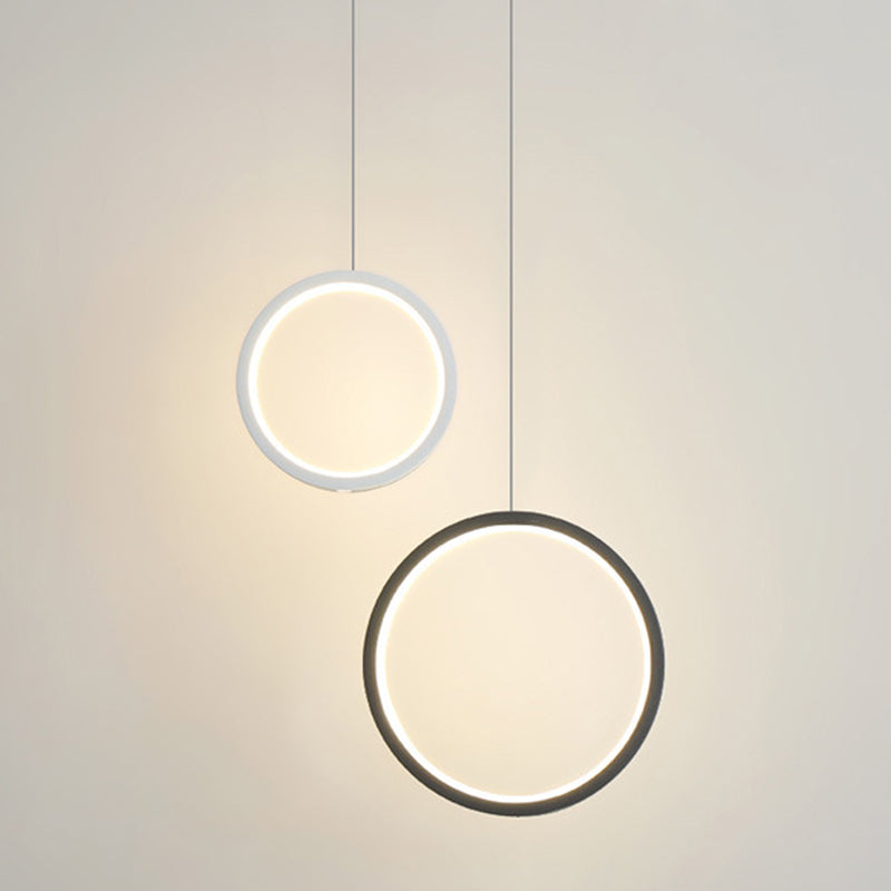 Sleek Metal Led Hanging Lamp Kit - Stylish Ring Pendant Light For Bedside Suspension 2 /