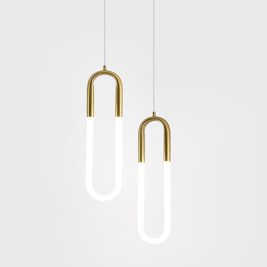 Minimalist U-Shaped Acrylic Led Pendant Light Fixture For Living Room Ceiling