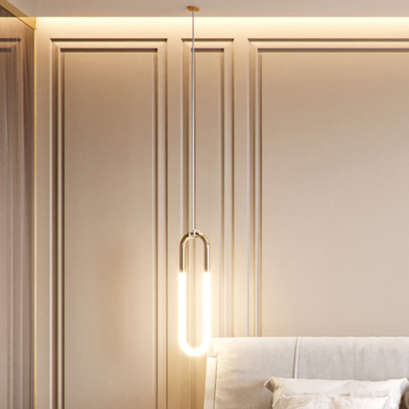 Minimalist U-Shaped Acrylic Led Pendant Light Fixture For Living Room Ceiling