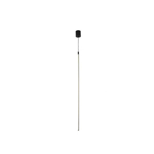 Black Led Stick Pendant: Bedroom Linear Suspension Lighting With Minimalist Metal Design / 39’ Warm