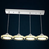 Modern Circular Led Crystal Pendant Light With Chrome Finish For Hanging Ceiling / Warm 23.5