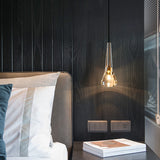 Modern Shaded Crystal Pendant Light - Simplicity Block Design Brass Ceiling Fixture