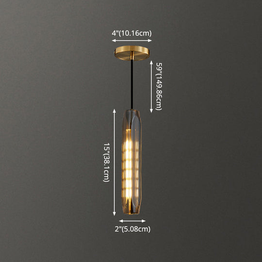 Crystal Block Pendant Light - Simplicity Meets Elegance In This 1-Light Brass Ceiling Fixture