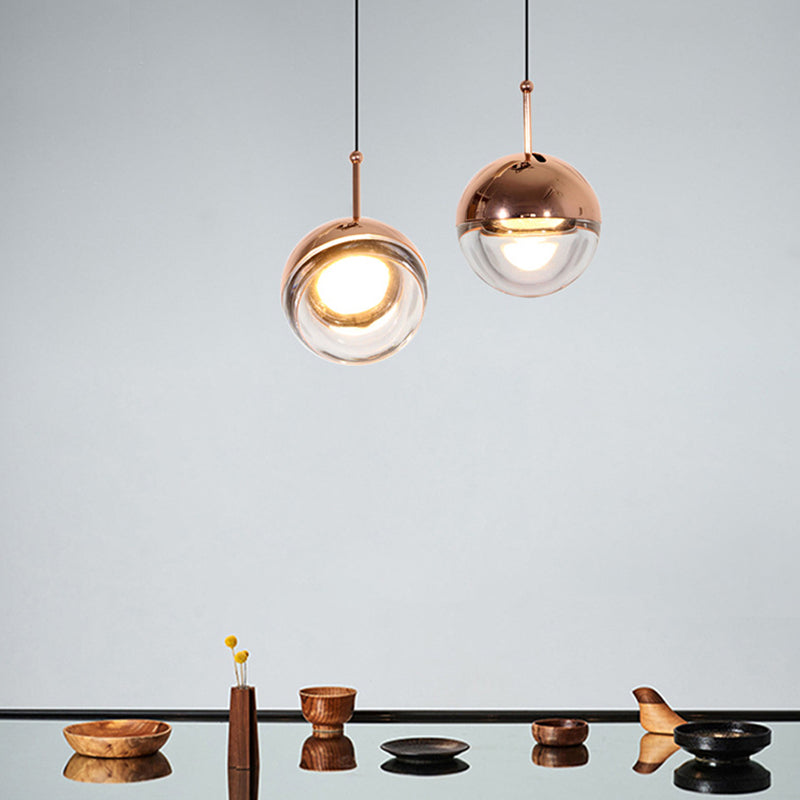 Sleek Led Crystal Glass Pendant Light For Bedside Or Ceiling