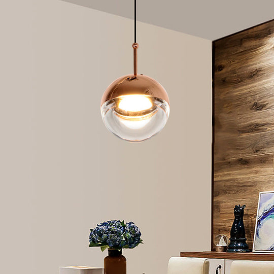 Sleek Led Crystal Glass Pendant Light For Bedside Or Ceiling