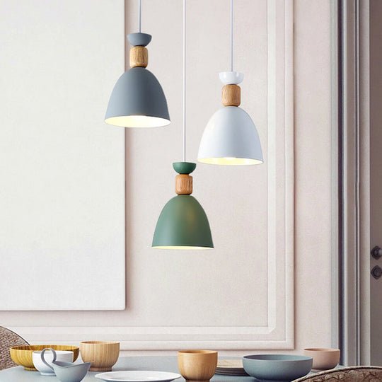 Nordic Style Goblet Ceiling Pendant Light With Metal Shade For Dining Room