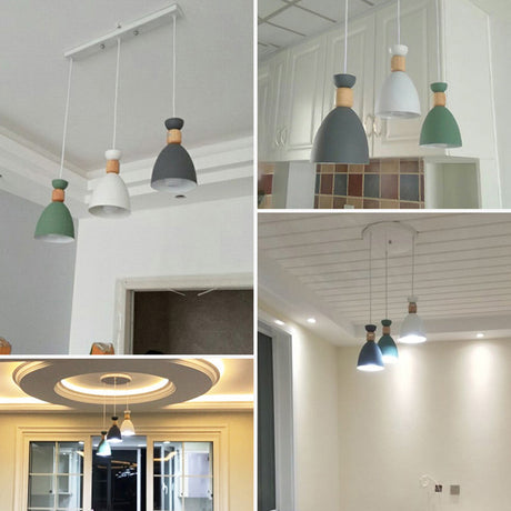 Nordic Style Goblet Ceiling Pendant Light With Metal Shade For Dining Room