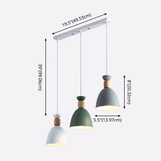 Nordic Style Goblet Ceiling Pendant Light With Metal Shade For Dining Room