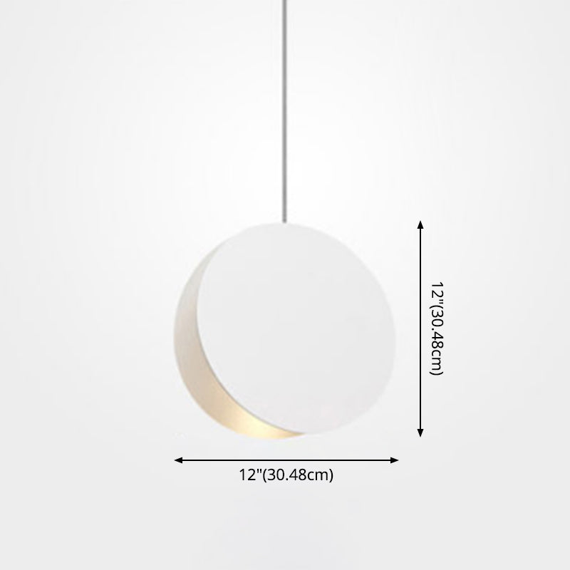 Round Pendant Lamp With Shell-Inspired Design And Macaron Style Metal Finish Perfect For Modern