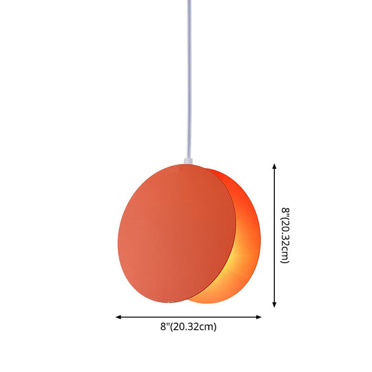 Round Pendant Lamp With Shell-Inspired Design And Macaron Style Metal Finish Perfect For Modern