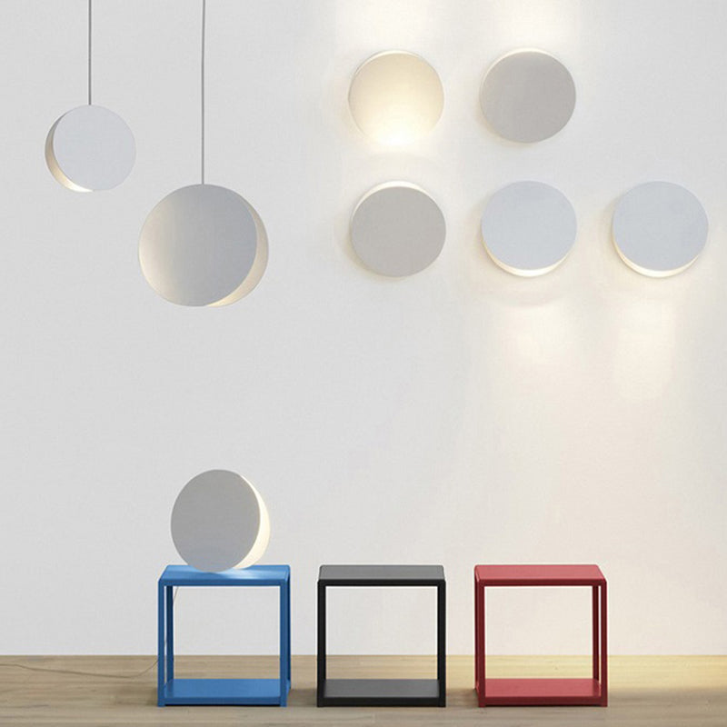 Shell-Inspired Round Pendant Lamp - Macaron Style Metal 1-Light Ceiling Light