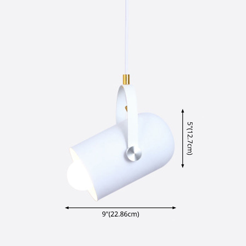 1-Head Metal Pendant Spotlight With Adjustable Handle - Commercial Macaron Lighting