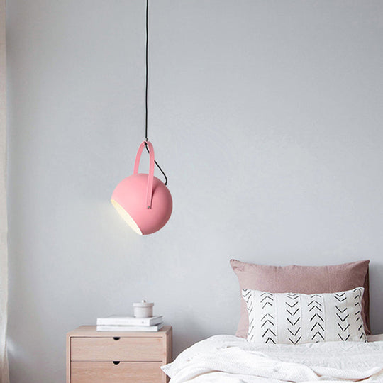 Dome Pendant Restaurant Spotlight With Arched Handle - Metal Hanging Light Fixture