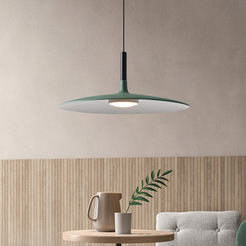 Minimalist Metal Led Pendant Lamp - Flying Saucer Style For Restaurants