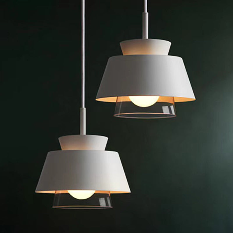 2-Shade Macaron Pendulum Light - Metal And Glass Ceiling Pendant Lamp