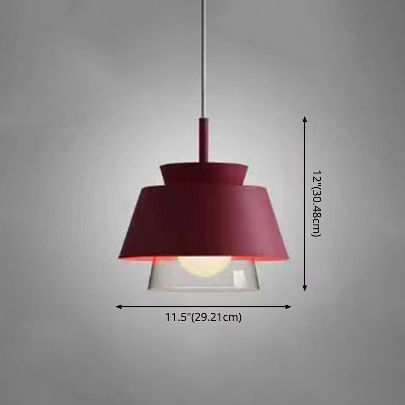2-Shade Macaron Pendulum Light - Metal And Glass Ceiling Pendant Lamp