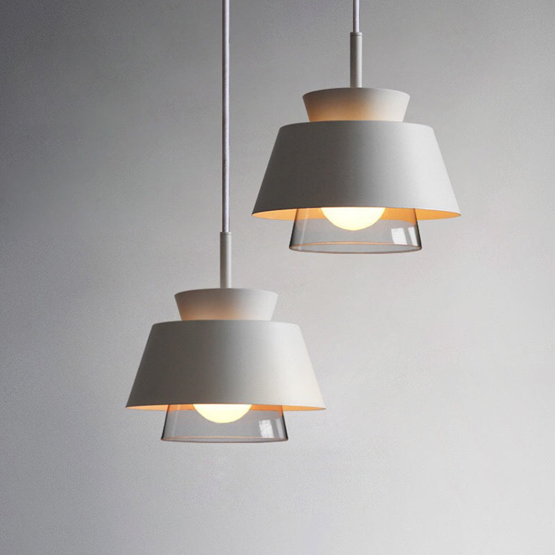 2-Shade Macaron Pendulum Light - Metal And Glass Ceiling Pendant Lamp
