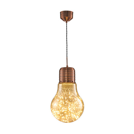 Metal Nordic Pendant With Led Starry String Lights For Bar Decor