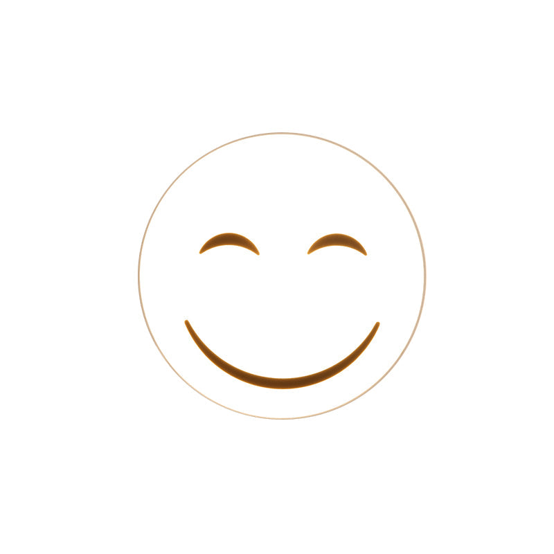 Round Flush Ceiling Light With Smile Emoji Led Flushmount Lamp And Acrylic Shade
