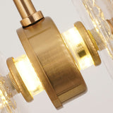 Brass Plated Crystal Glass Led Pendant Light For Dining Spaces