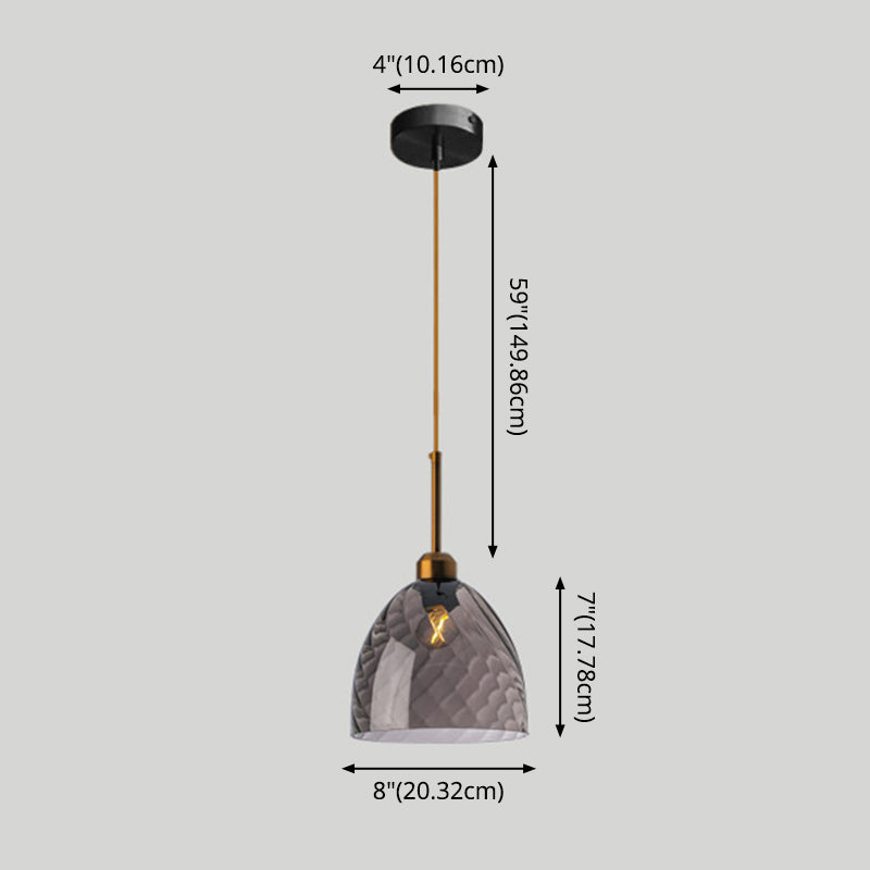 Loft Style Twisted Glass Hanging Lamp: Round Ceiling Light Fixture With 1 Bulb For Dining Room