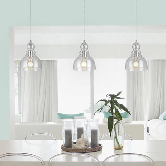 1-Bulb Industrial Gourd Shaped Light Fixture - Seeded Glass Pendant For Diner Bar