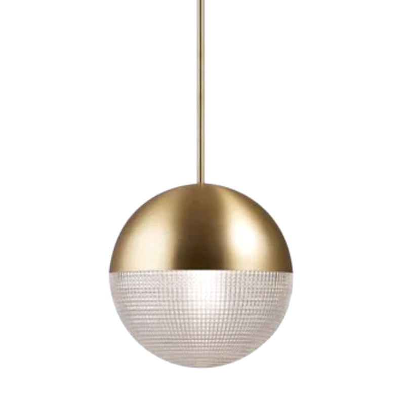 Modern Hemispherical Glass Pendant Light With Frosted Metal Lamp Body - Ideal For Aisles And Bars