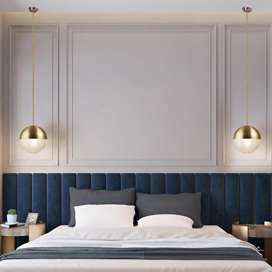 Contemporary Hemispherical Glass Pendant Light With Frosted Metal Lamp Body - Ideal For Aisle Bar