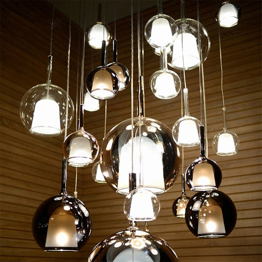 Modern Glass Pendant Lamp With Electroplated Polishing - Perfect For Dining & Bedroom