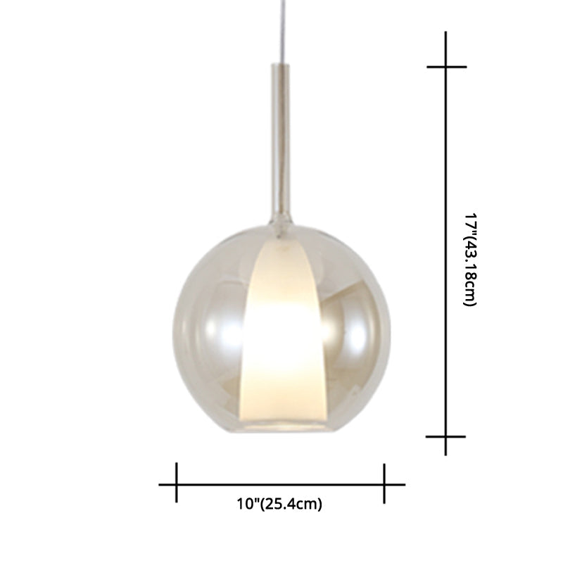 Modern Glass Pendant Lamp With Electroplated Polishing - Perfect For Dining & Bedroom