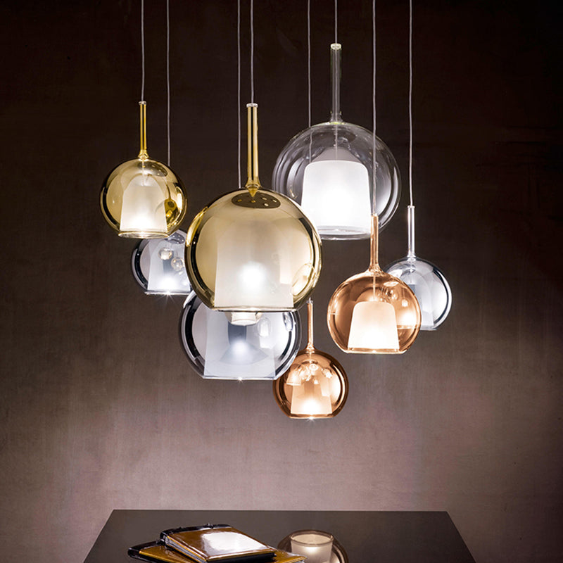 Modern Glass Pendant Lamp With Electroplated Polishing - Perfect For Dining & Bedroom