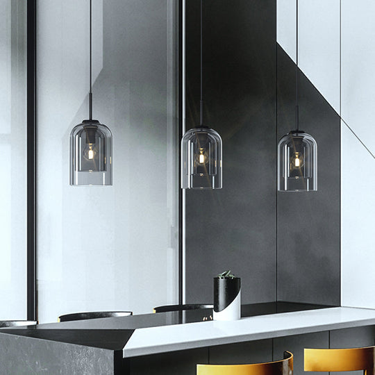 Minimalist Double Glass Shade Pendant Light For Aisle Bedroom - Modern And Stylish