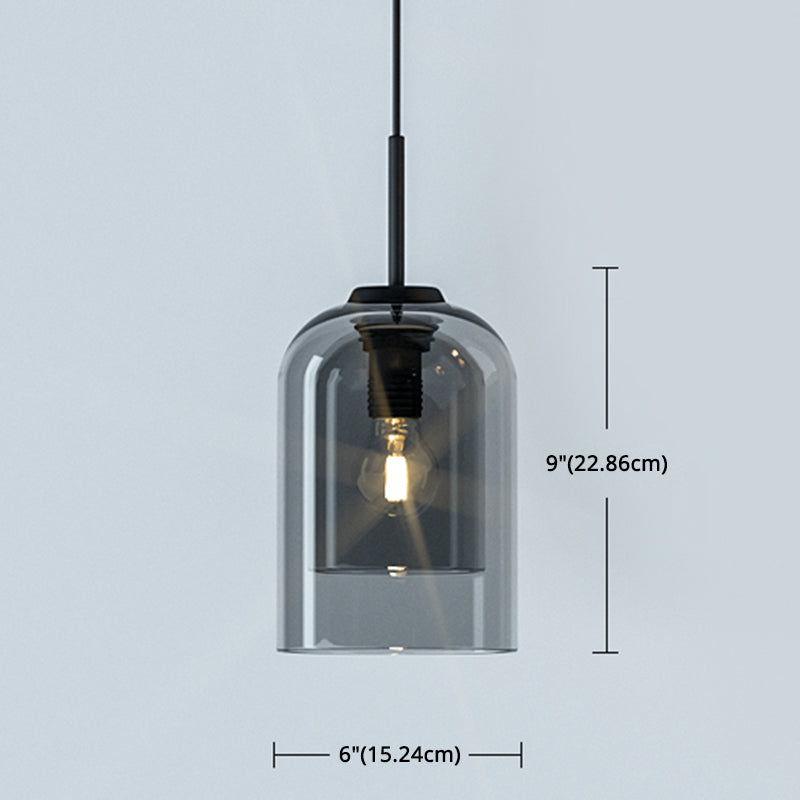 Minimalist Double Glass Shade Pendant Light For Aisle Bedroom - Modern And Stylish