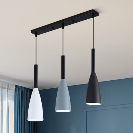 Metal Macaroon Style Goblet Shade Hanging Light - 3 Lights Suspension Lamp For Dining Room Foyer
