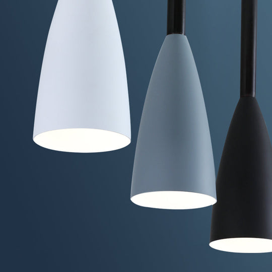 Metal Goblet Shade Hanging Light - Macaroon Style 3 Lights Perfect For Dining Room And Foyer