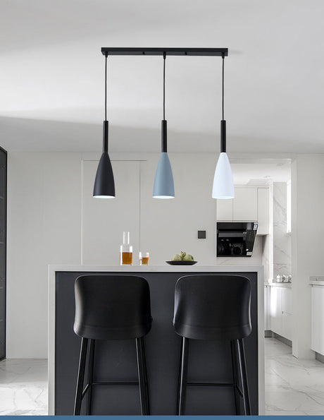 Metal Macaroon Style Goblet Shade Hanging Light - 3 Lights Suspension Lamp For Dining Room Foyer