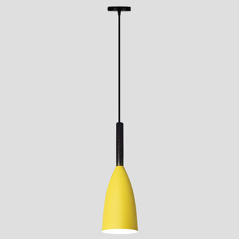 Macaroon Metal Goblet Pendant Lamp: Down Lighting Single Hanging Light For Dining Room Yellow