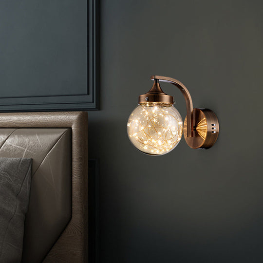 Spherical Star Lamp: Creative Wall Sconce For Warm Bedroom Ambiance