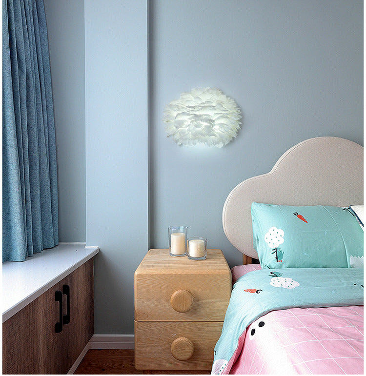 Modern Feather Wall Lamp: Stylish Ambient Lighting For Living Room & Bedroom Decor