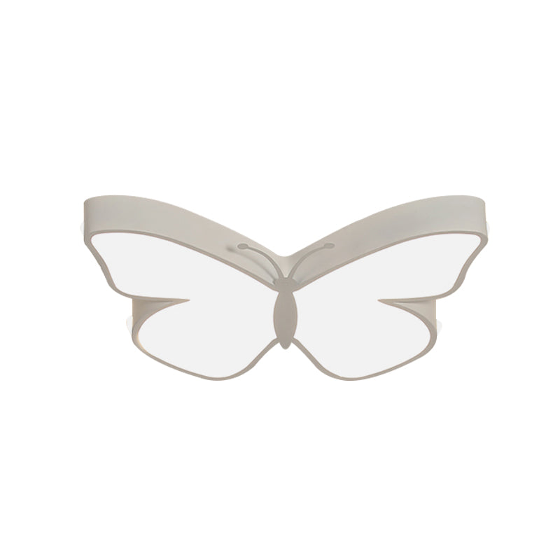Butterfly Led Flush Mount Lamp In Warm/White Light 19.5’/23.5’ Width - White/Pink/Blue Cartoon