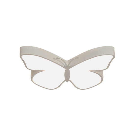 Butterfly Led Flush Mount Lamp In Warm/White Light 19.5’/23.5’ Width - White/Pink/Blue Cartoon