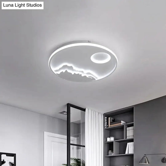 Modern Led Circle Ceiling Light With Acrylic Shade In Warm/White 17’/20.5’/25’ Diameter -